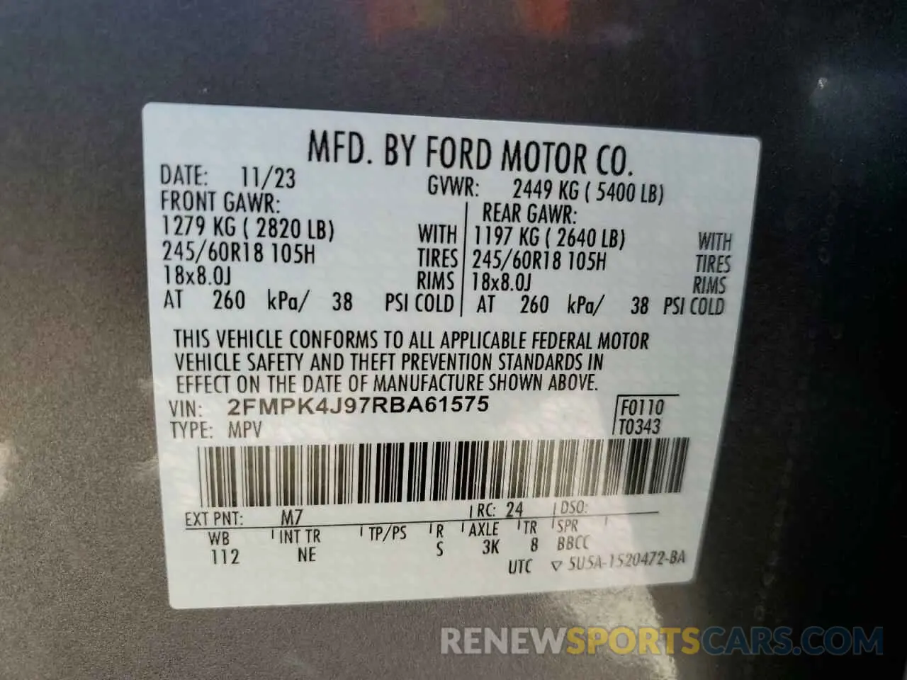 14 Photograph of a damaged car 2FMPK4J97RBA61575 FORD EDGE 2024