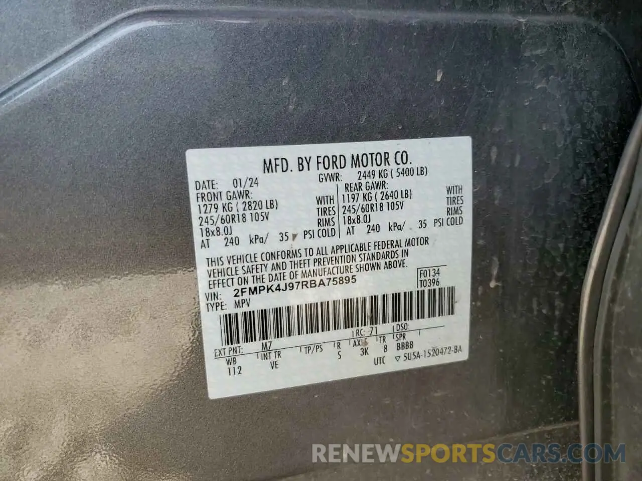 13 Photograph of a damaged car 2FMPK4J97RBA75895 FORD EDGE 2024