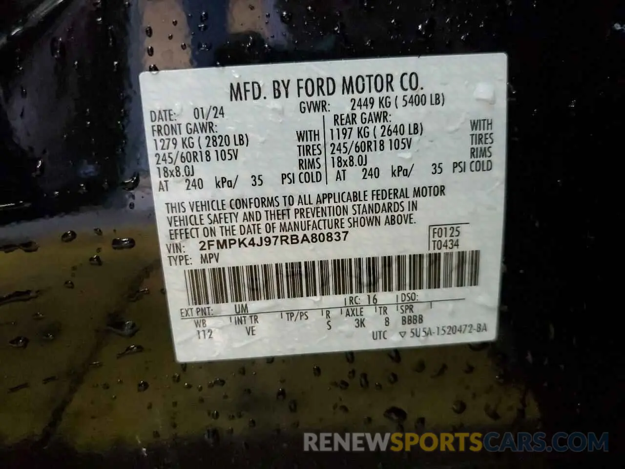 14 Photograph of a damaged car 2FMPK4J97RBA80837 FORD EDGE 2024