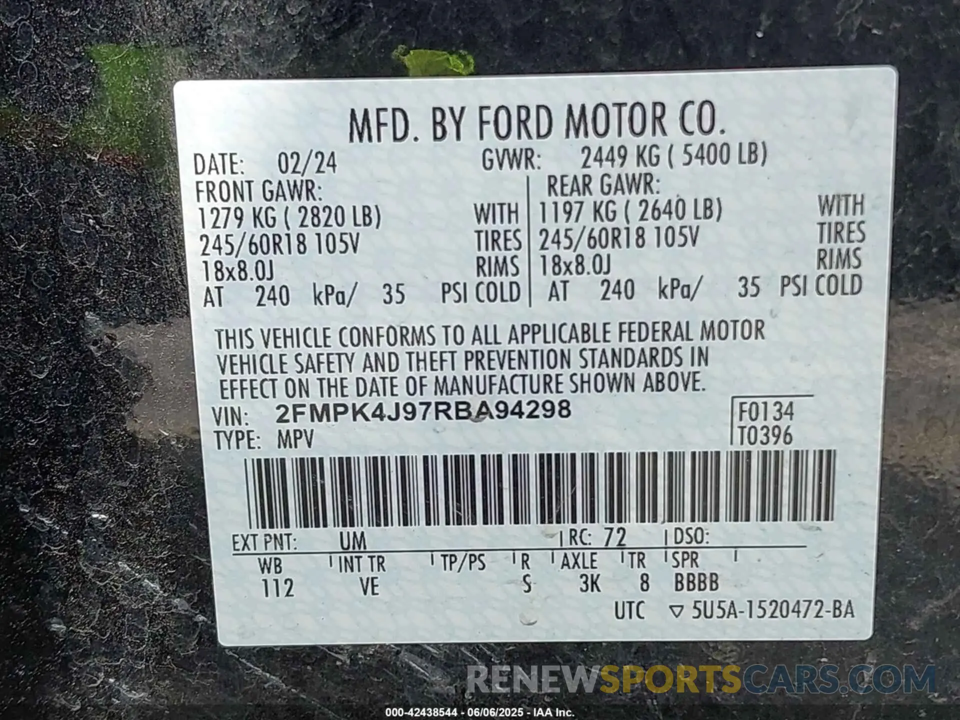 9 Photograph of a damaged car 2FMPK4J97RBA94298 FORD EDGE 2024