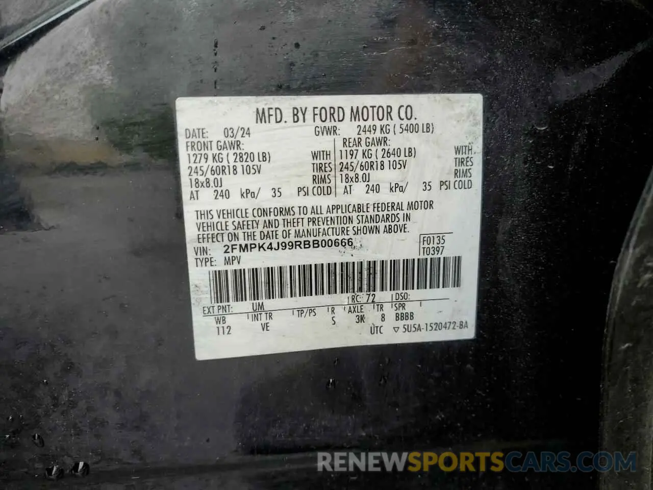 13 Photograph of a damaged car 2FMPK4J99RBB00666 FORD EDGE 2024