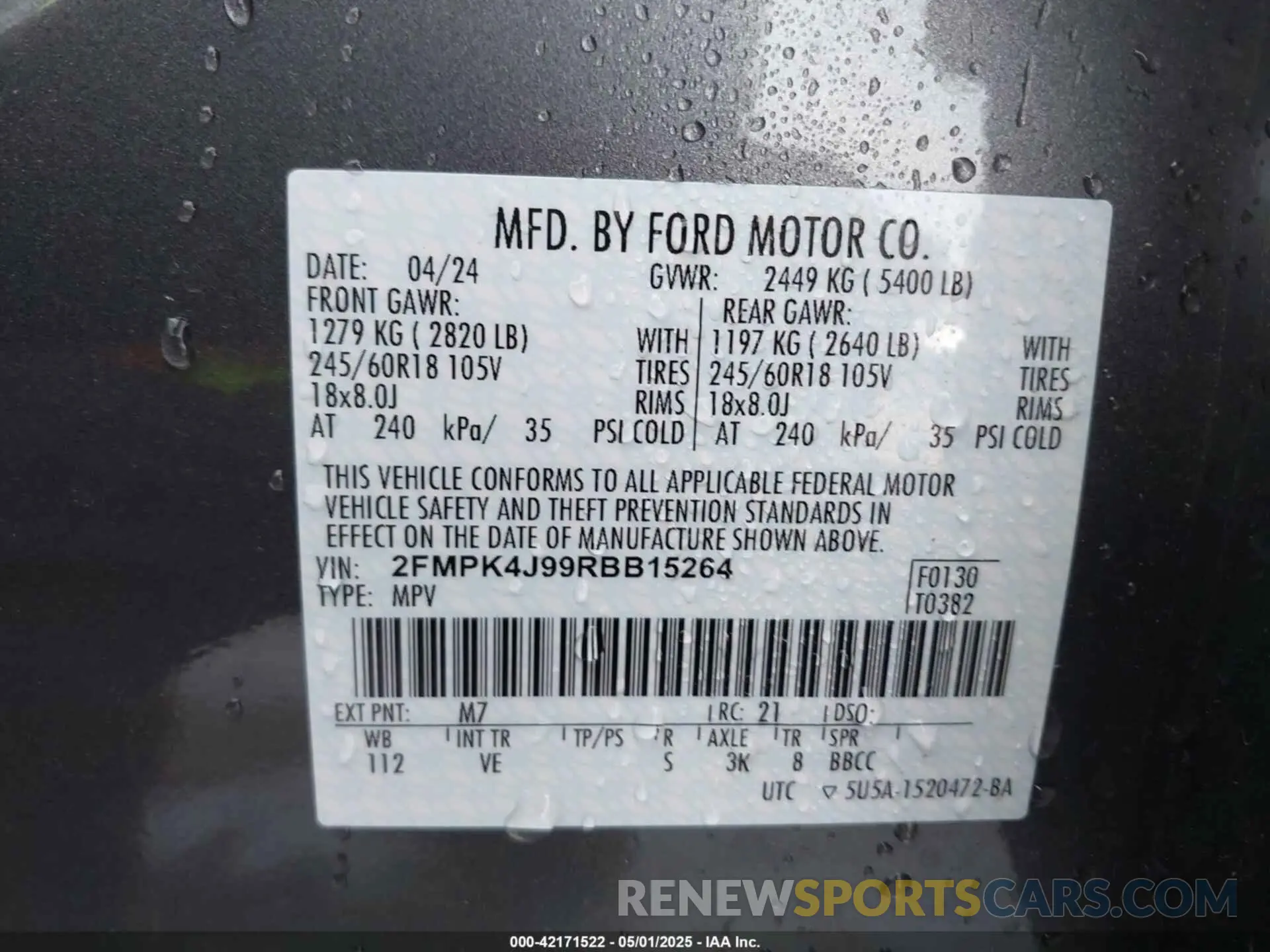 9 Photograph of a damaged car 2FMPK4J99RBB15264 FORD EDGE 2024