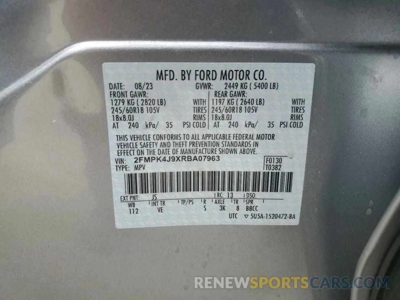 13 Photograph of a damaged car 2FMPK4J9XRBA07963 FORD EDGE 2024