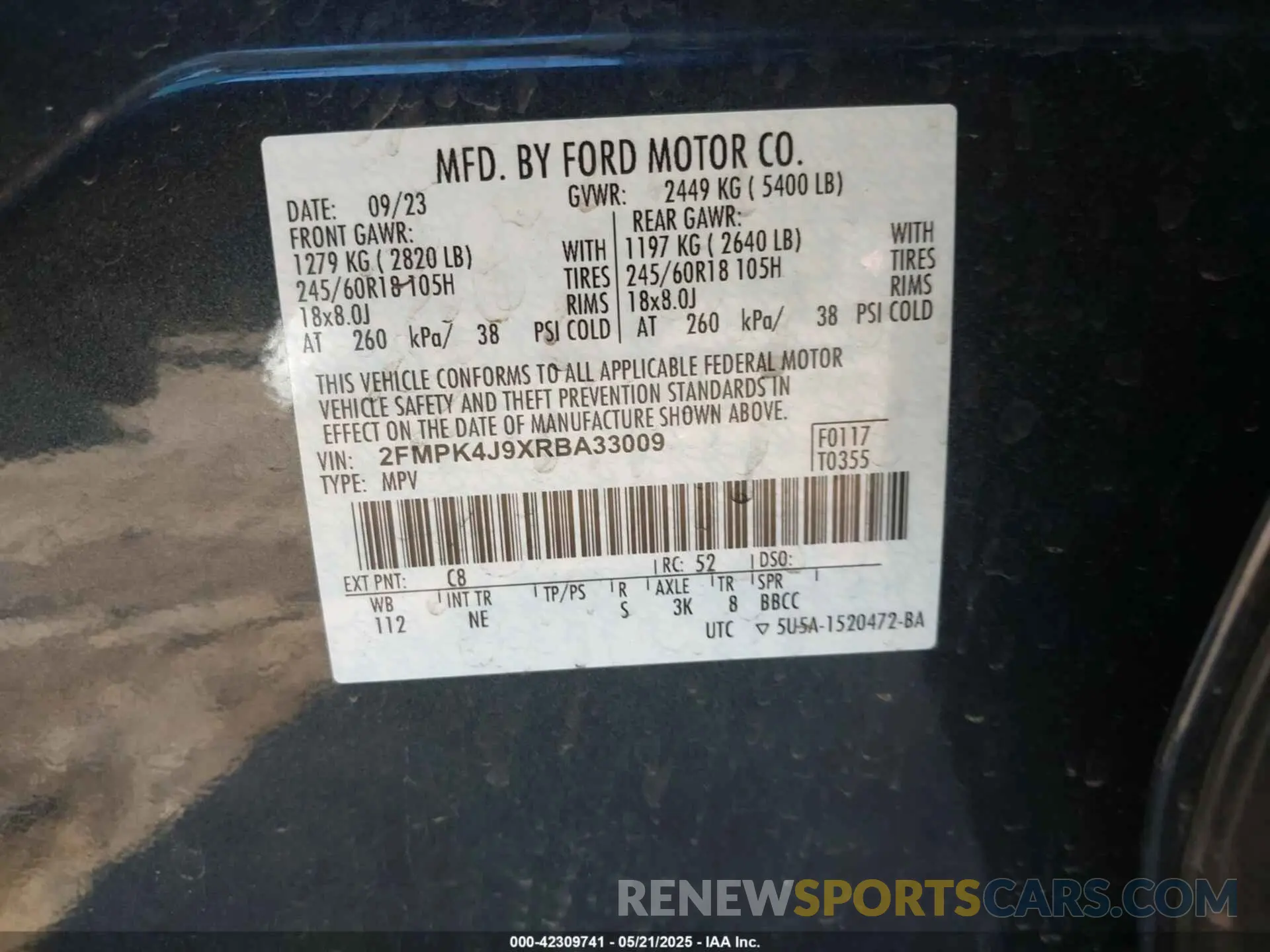 9 Photograph of a damaged car 2FMPK4J9XRBA33009 FORD EDGE 2024