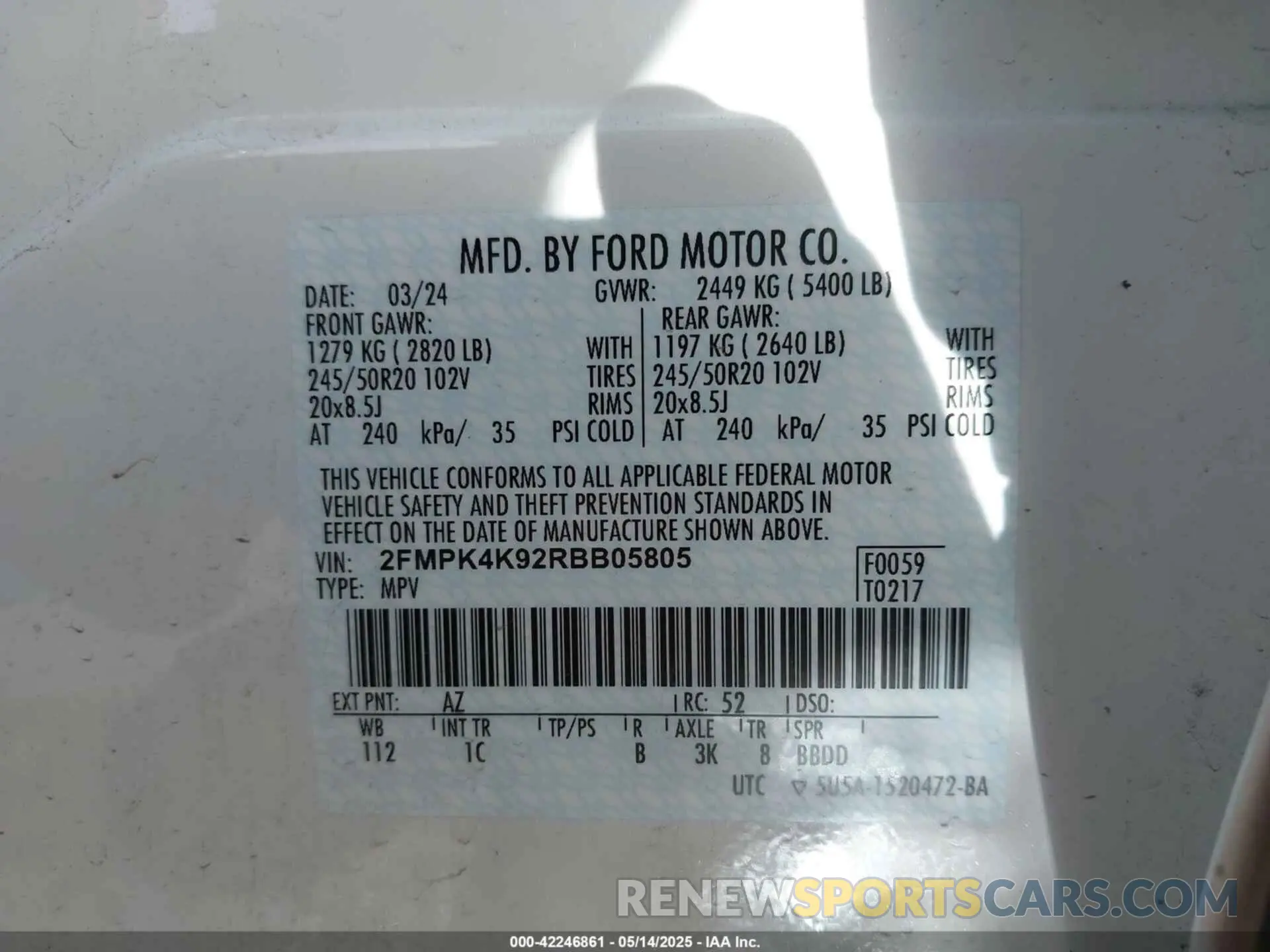 9 Photograph of a damaged car 2FMPK4K92RBB05805 FORD EDGE 2024