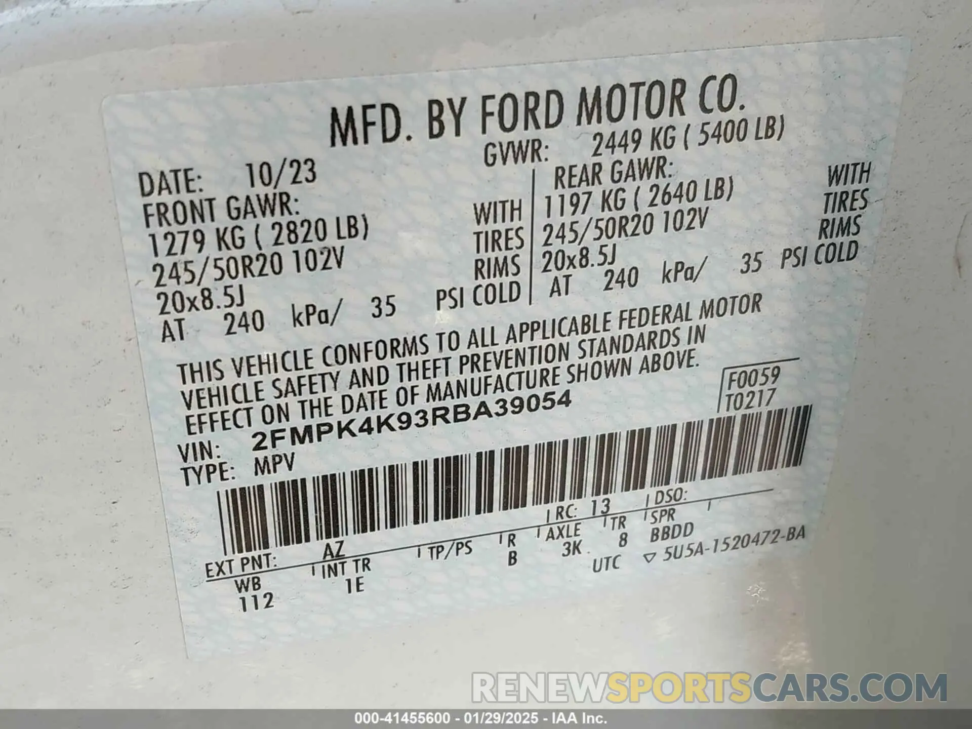 9 Photograph of a damaged car 2FMPK4K93RBA39054 FORD EDGE 2024