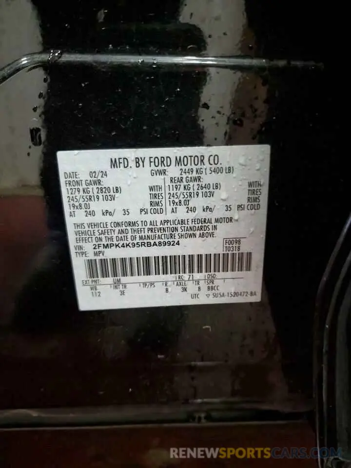 14 Photograph of a damaged car 2FMPK4K95RBA89924 FORD EDGE 2024