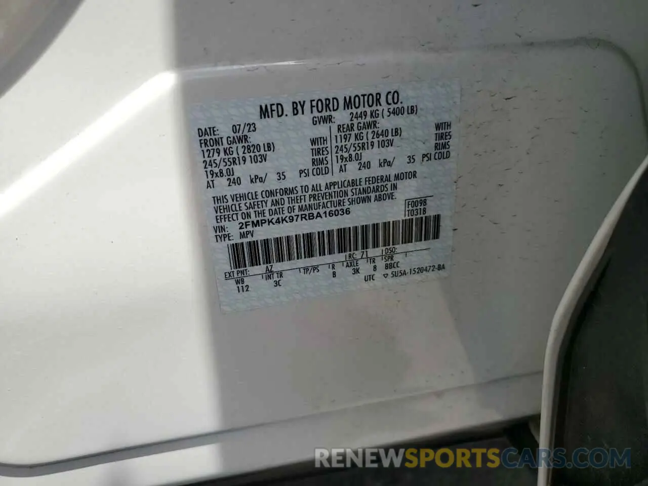 13 Photograph of a damaged car 2FMPK4K97RBA16036 FORD EDGE 2024