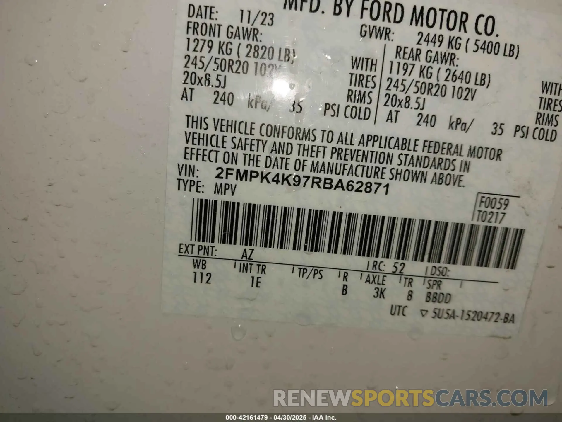 9 Photograph of a damaged car 2FMPK4K97RBA62871 FORD EDGE 2024