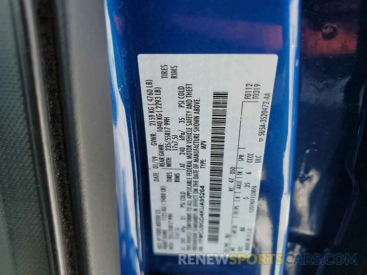 14 Photograph of a damaged car 1FMCU9GD4KUA95264 FORD ESCAPE 2019