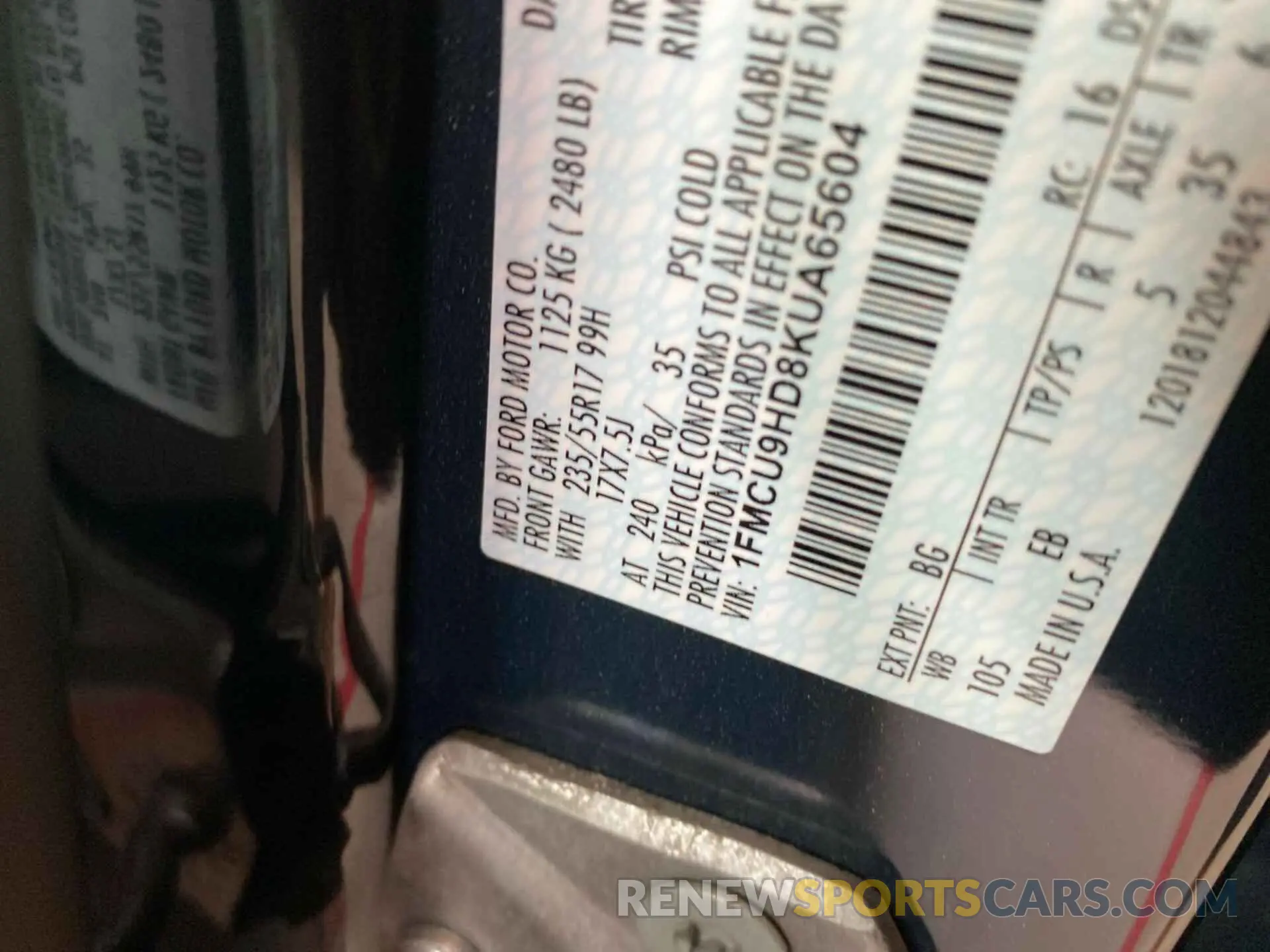 14 Photograph of a damaged car 1FMCU9HD8KUA65604 FORD ESCAPE 2019