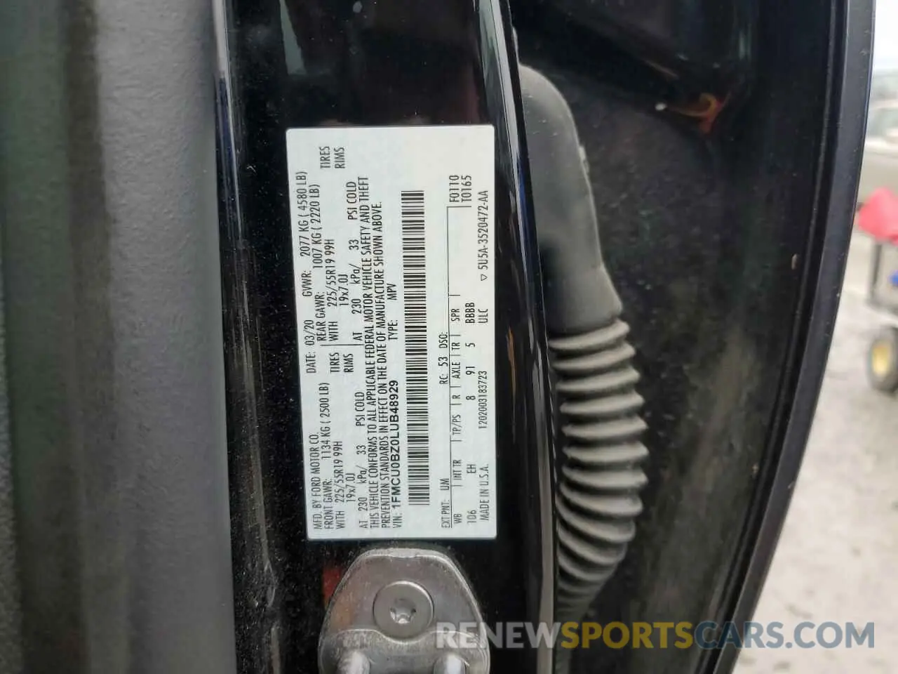 13 Photograph of a damaged car 1FMCU0BZ0LUB48929 FORD ESCAPE 2020