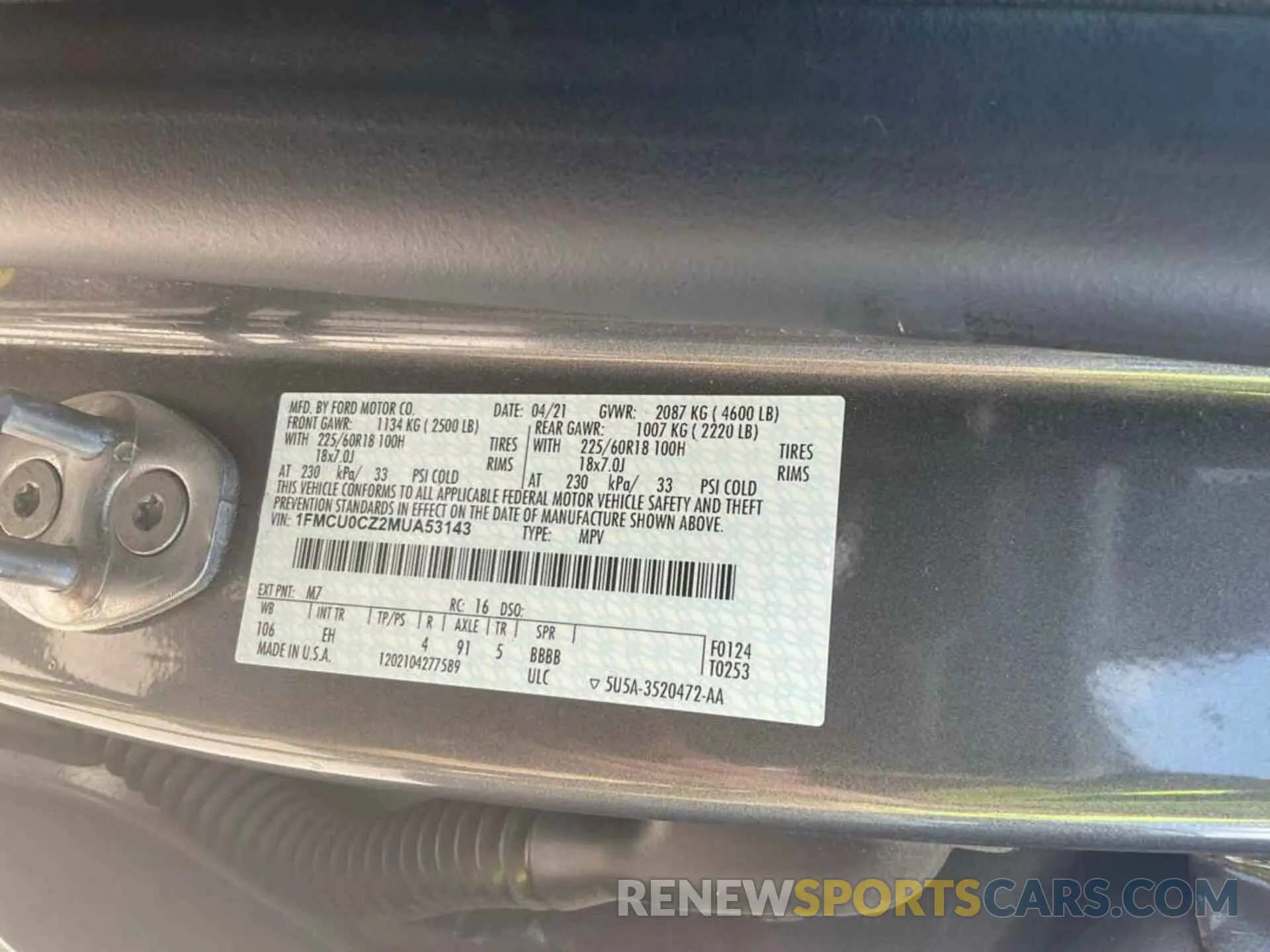 13 Photograph of a damaged car 1FMCU0CZ2MUA53143 FORD ESCAPE 2021