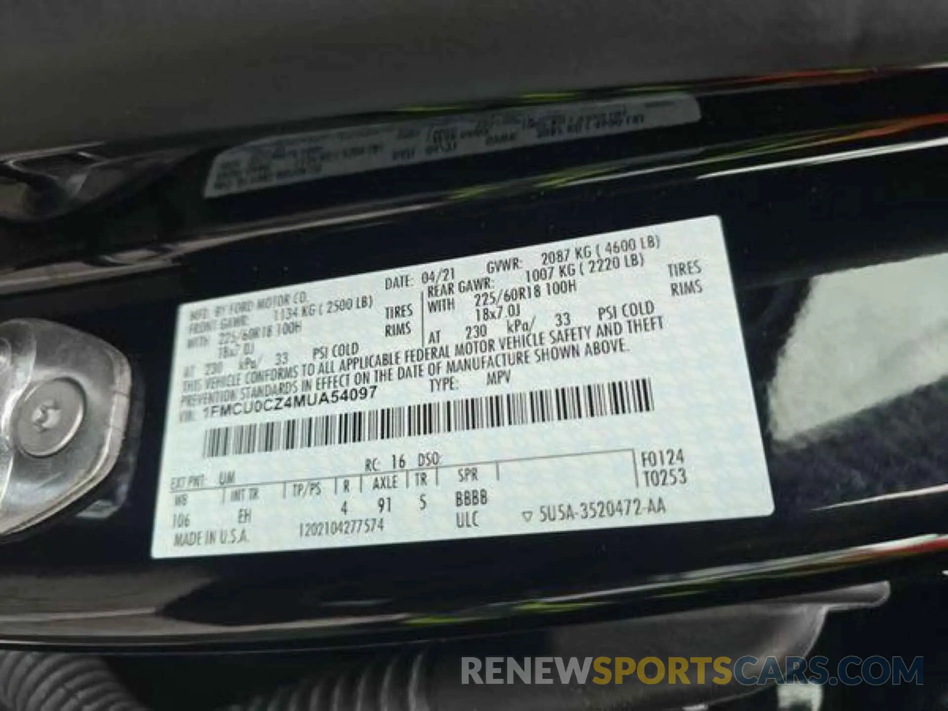 14 Photograph of a damaged car 1FMCU0CZ4MUA54097 FORD ESCAPE 2021