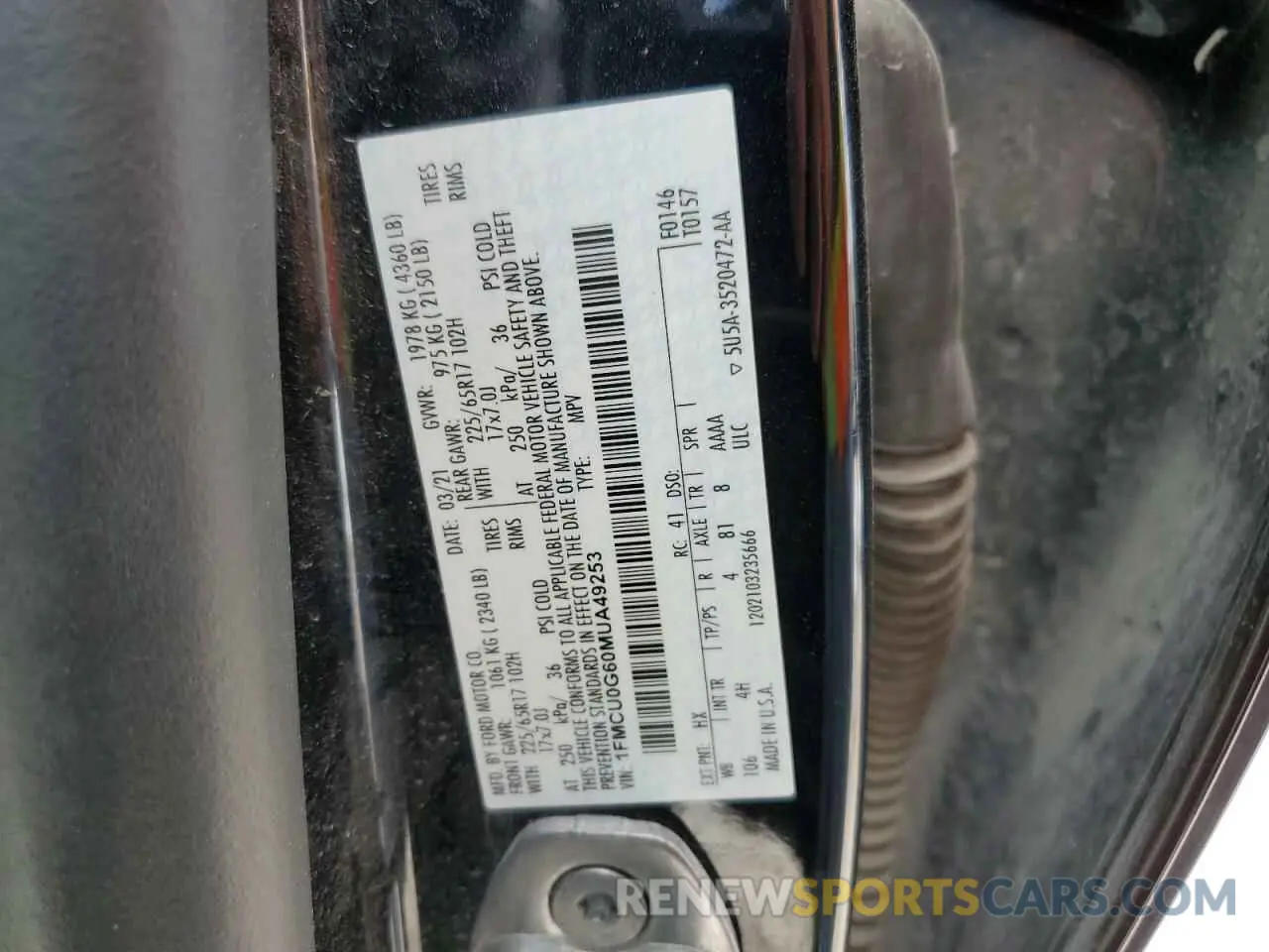 14 Photograph of a damaged car 1FMCU0G60MUA49253 FORD ESCAPE 2021