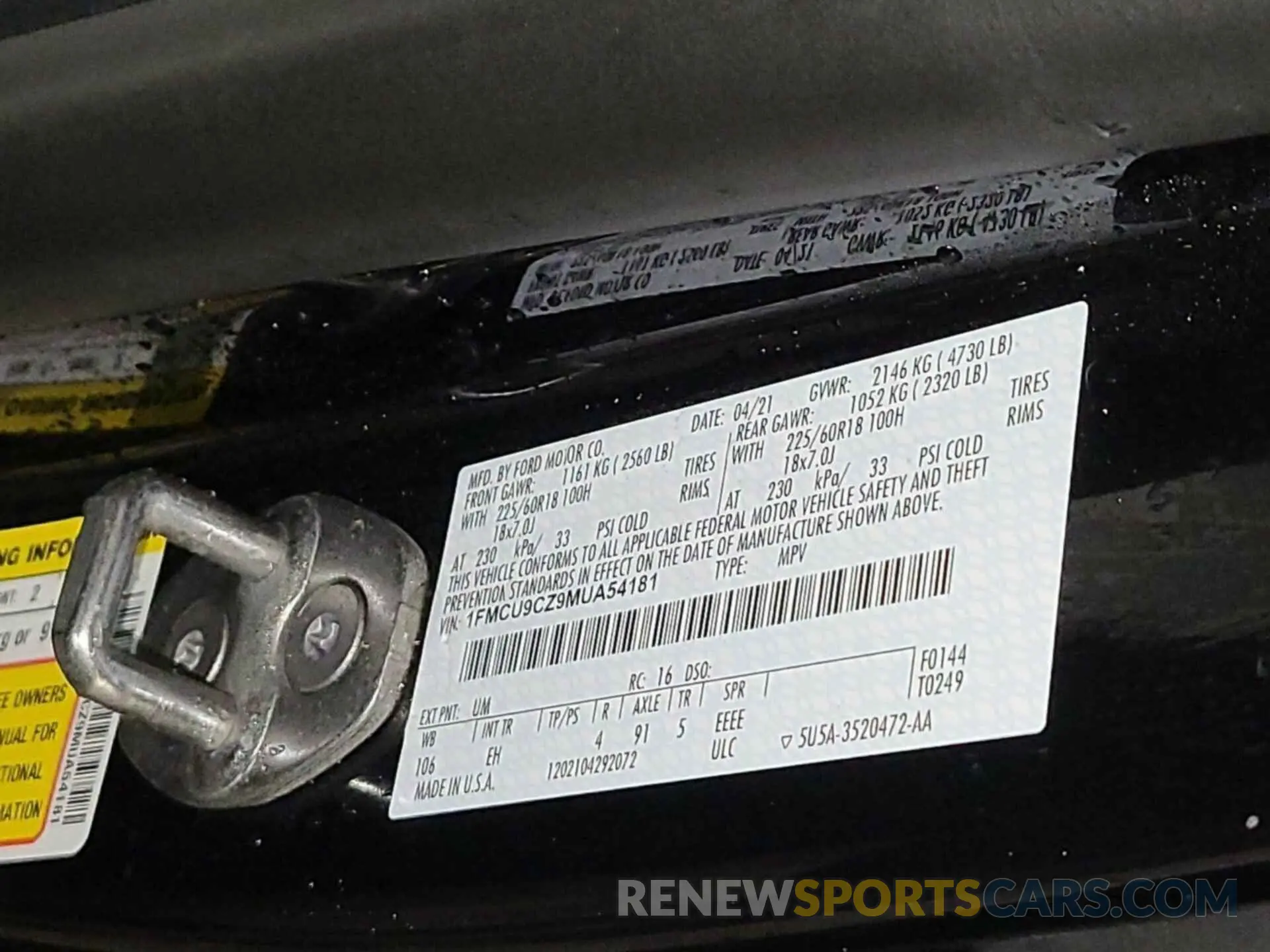 7 Photograph of a damaged car 1FMCU9CZ9MUA54181 FORD ESCAPE 2021