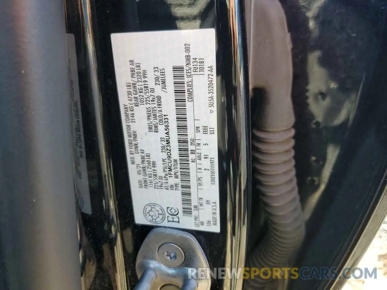 13 Photograph of a damaged car 1FMCU9DZ3MUA56331 FORD ESCAPE 2021