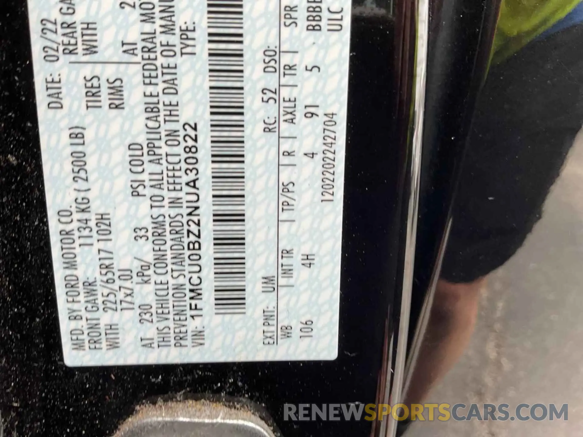 7 Photograph of a damaged car 1FMCU0BZ2NUA30822 FORD ESCAPE 2022