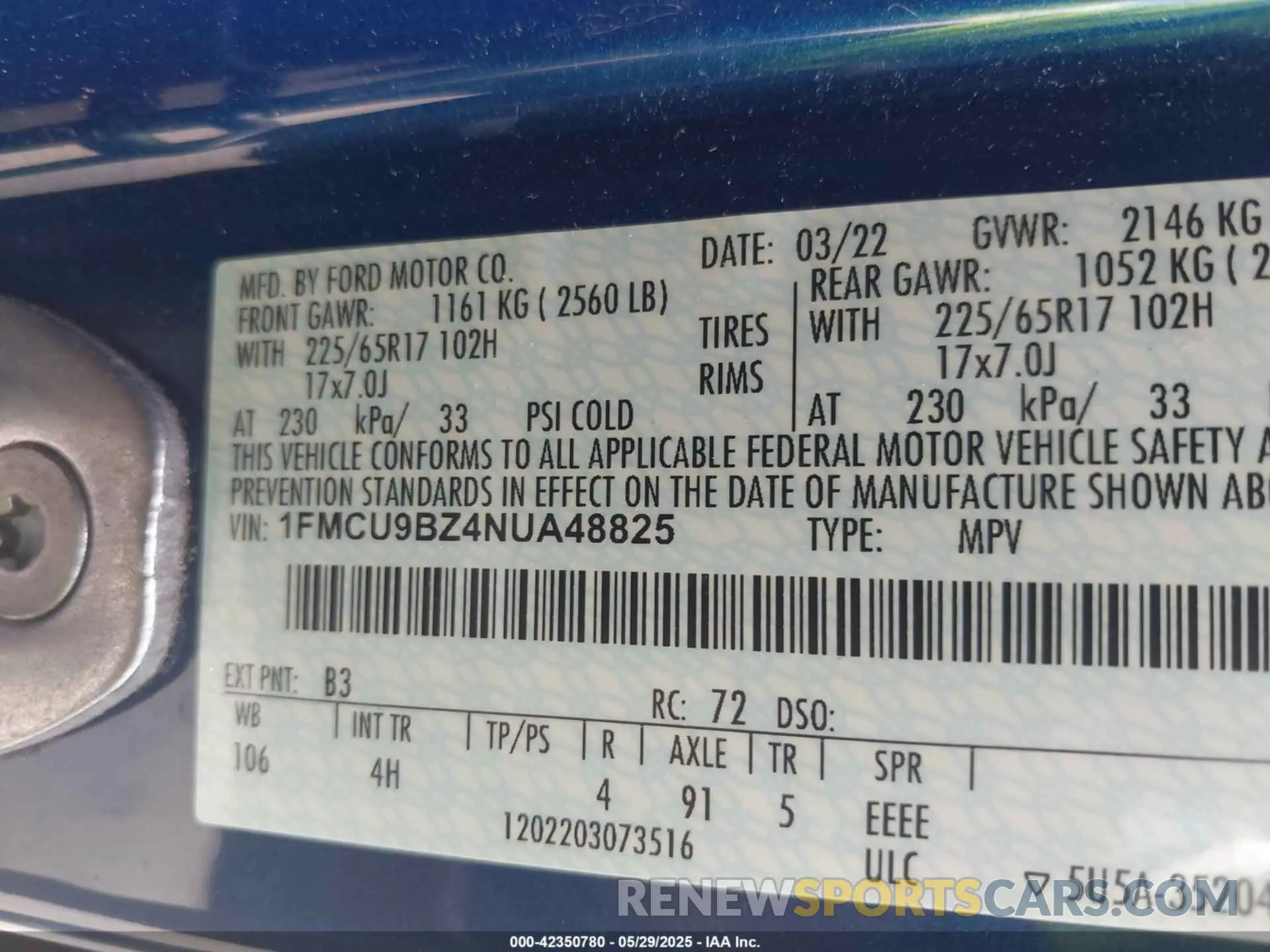 9 Photograph of a damaged car 1FMCU9BZ4NUA48825 FORD ESCAPE 2022