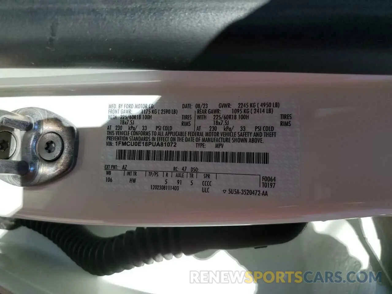 16 Photograph of a damaged car 1FMCU0E18PUA81072 FORD ESCAPE 2023