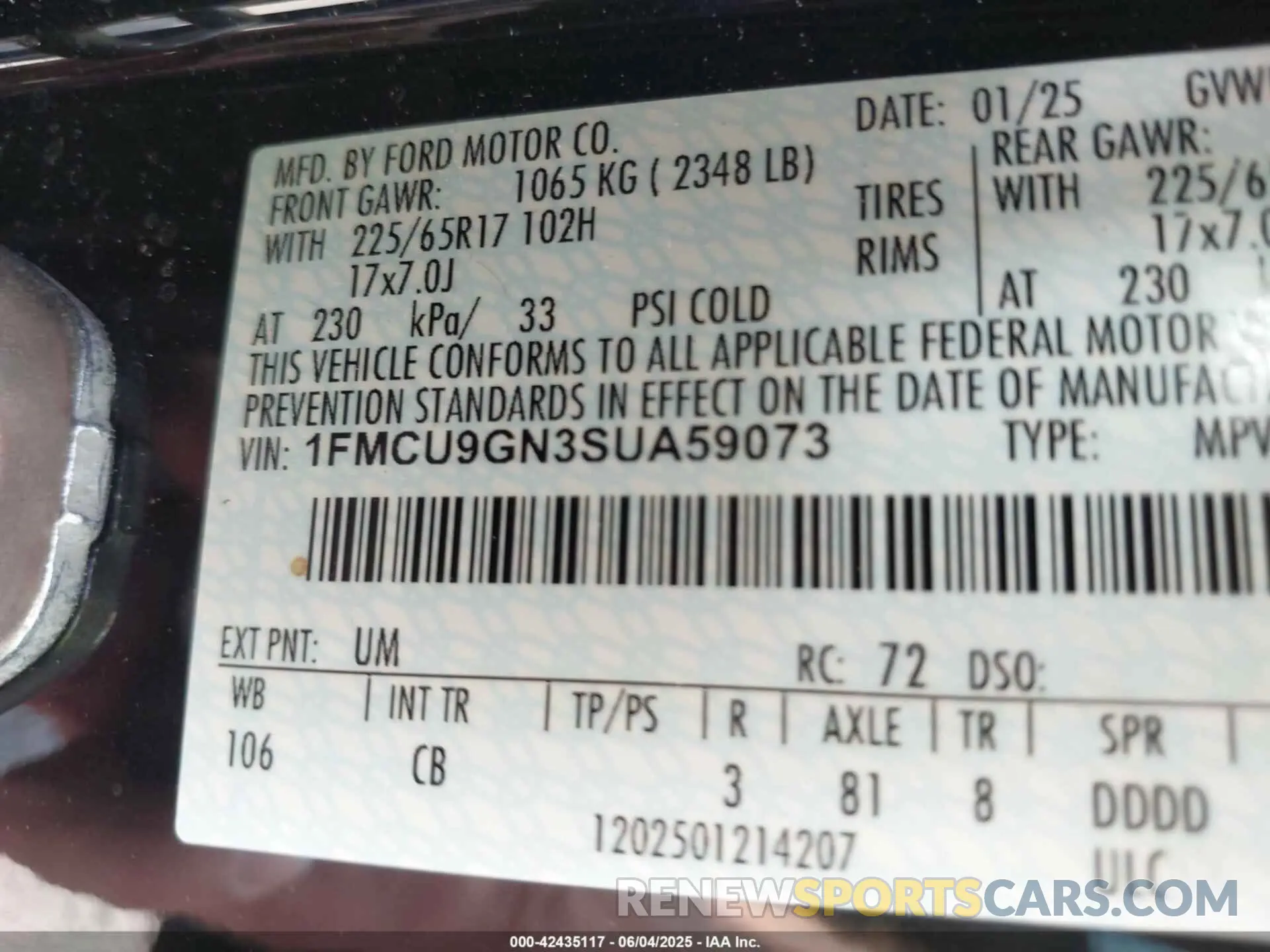 9 Photograph of a damaged car 1FMCU9GN3SUA59073 FORD ESCAPE 2025