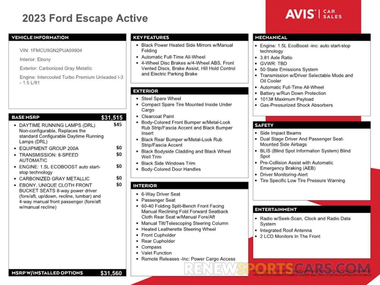 13 Photograph of a damaged car 1FMCU9GN2PUA09904 FORD ESCAPE ACT 2023
