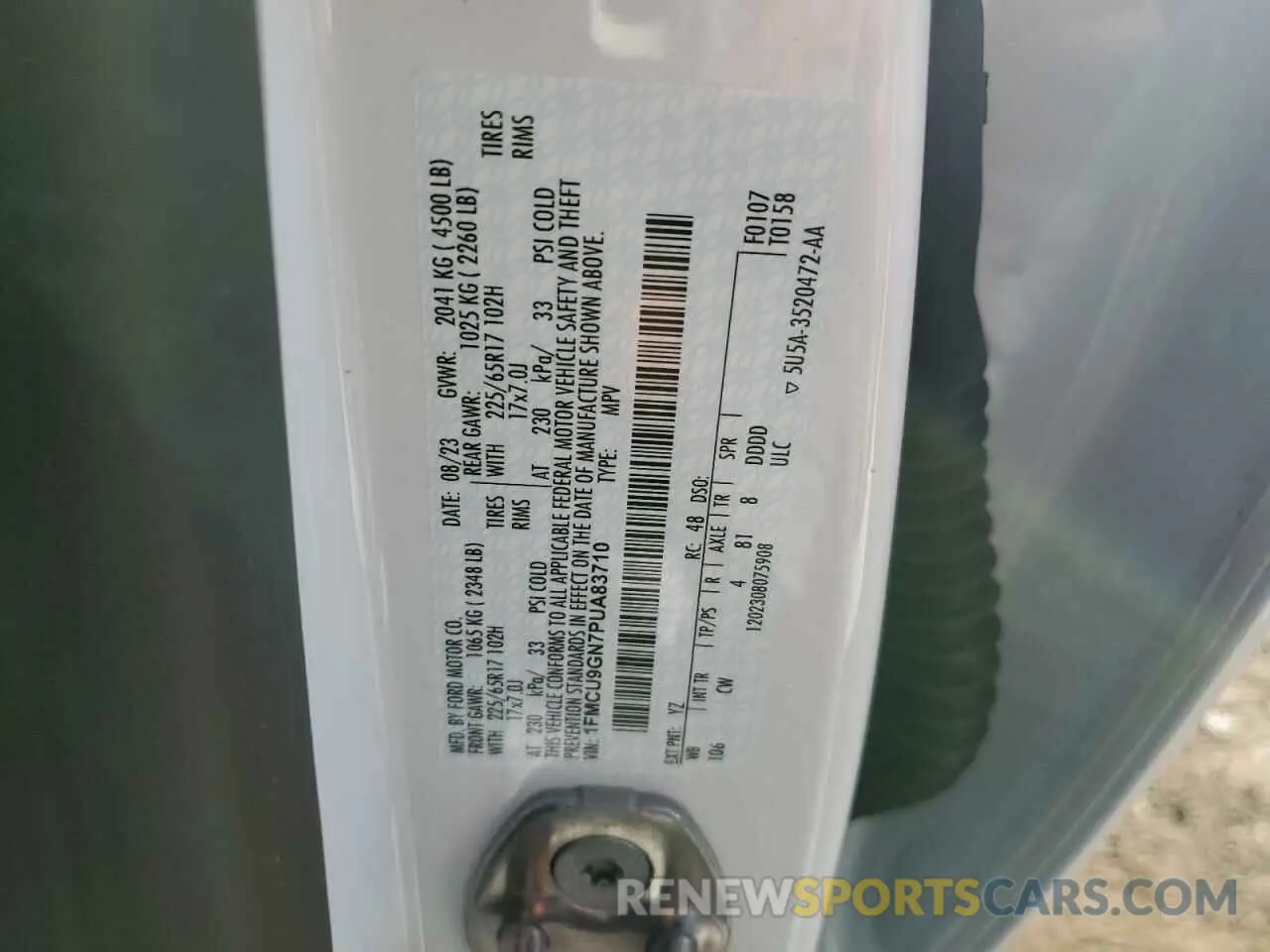 12 Photograph of a damaged car 1FMCU9GN7PUA83710 FORD ESCAPE ACT 2023