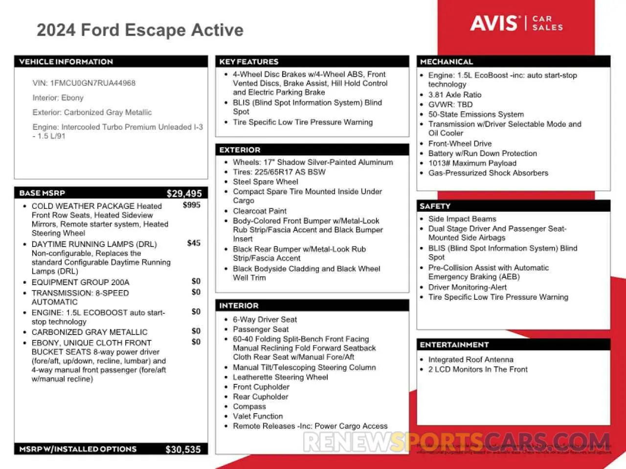13 Photograph of a damaged car 1FMCU0GN7RUA44968 FORD ESCAPE ACT 2024