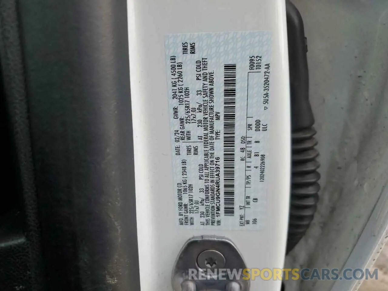 13 Photograph of a damaged car 1FMCU9GN4RUA39716 FORD ESCAPE ACT 2024