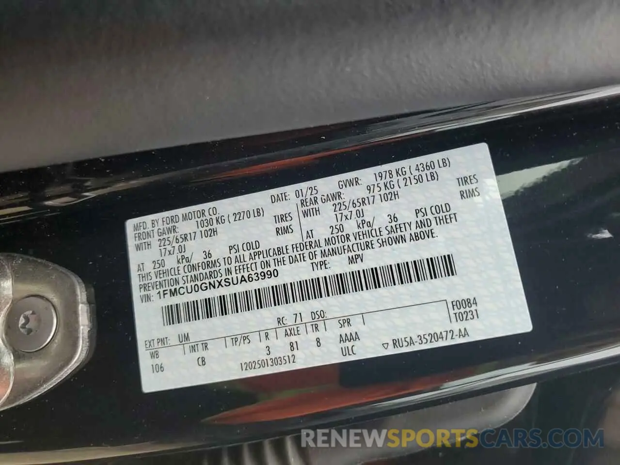12 Photograph of a damaged car 1FMCU0GNXSUA63990 FORD ESCAPE ACT 2025