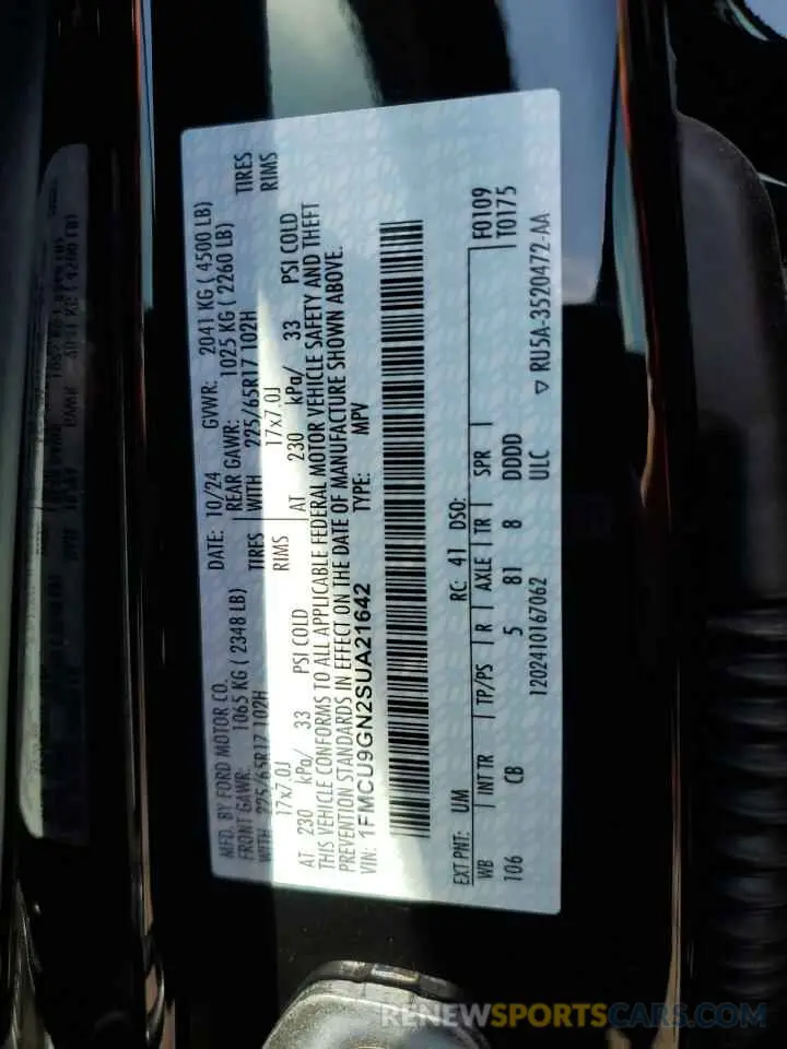 14 Photograph of a damaged car 1FMCU9GN2SUA21642 FORD ESCAPE ACT 2025