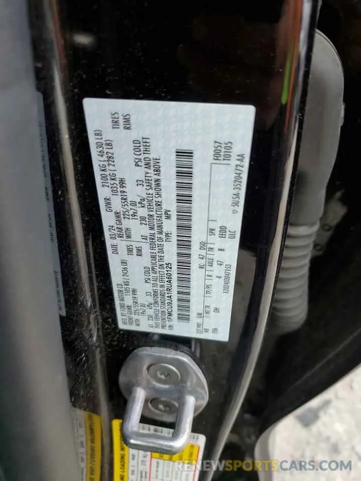 13 Photograph of a damaged car 1FMCU9JA1RUA60125 FORD ESCAPE PLA 2024