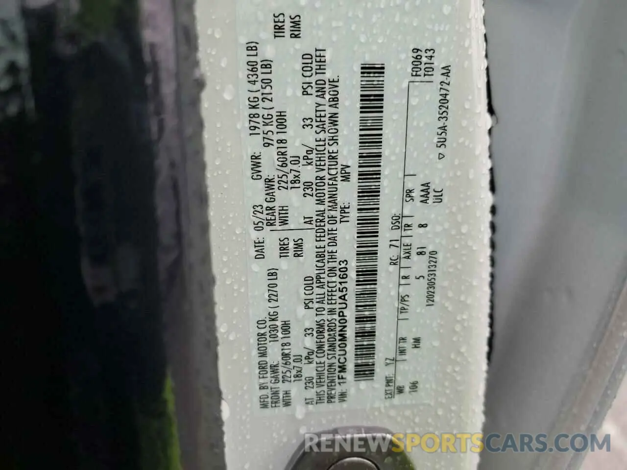 13 Photograph of a damaged car 1FMCU0MN0PUA51603 FORD ESCAPE ST 2023