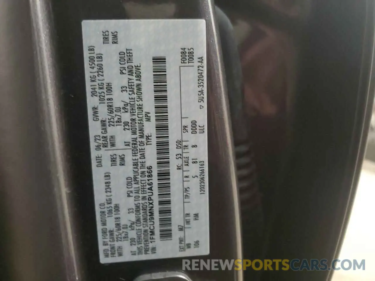14 Photograph of a damaged car 1FMCU9MNXPUA61866 FORD ESCAPE ST 2023
