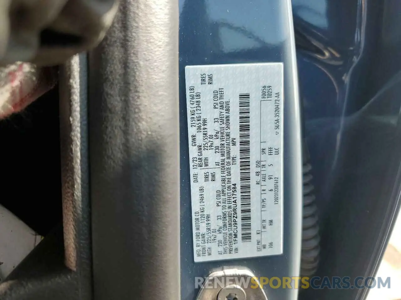 13 Photograph of a damaged car 1FMCU9PZ9RUA17584 FORD ESCAPE ST 2024