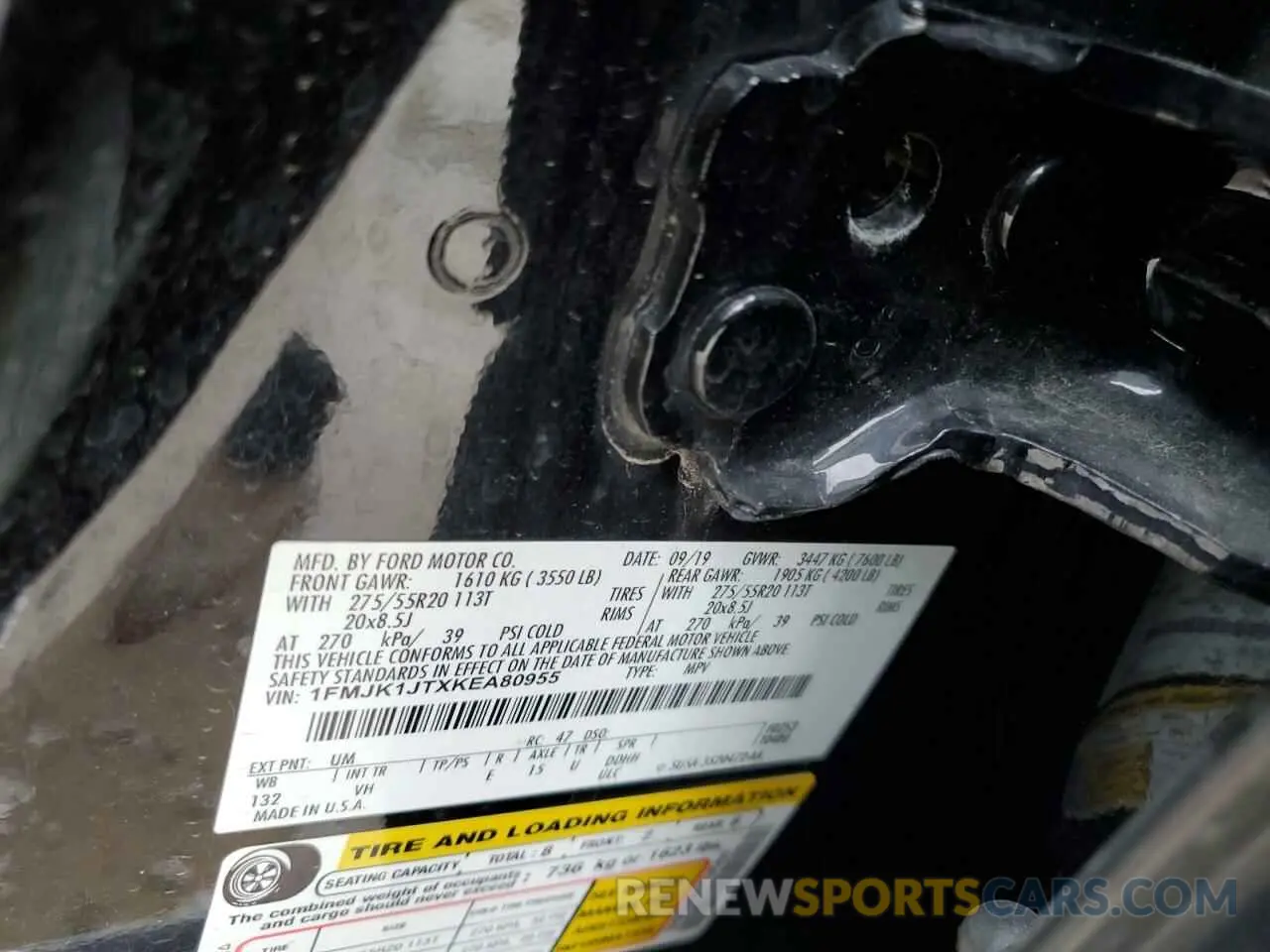 15 Photograph of a damaged car 1FMJK1JTXKEA80955 FORD EXPEDITION 2019
