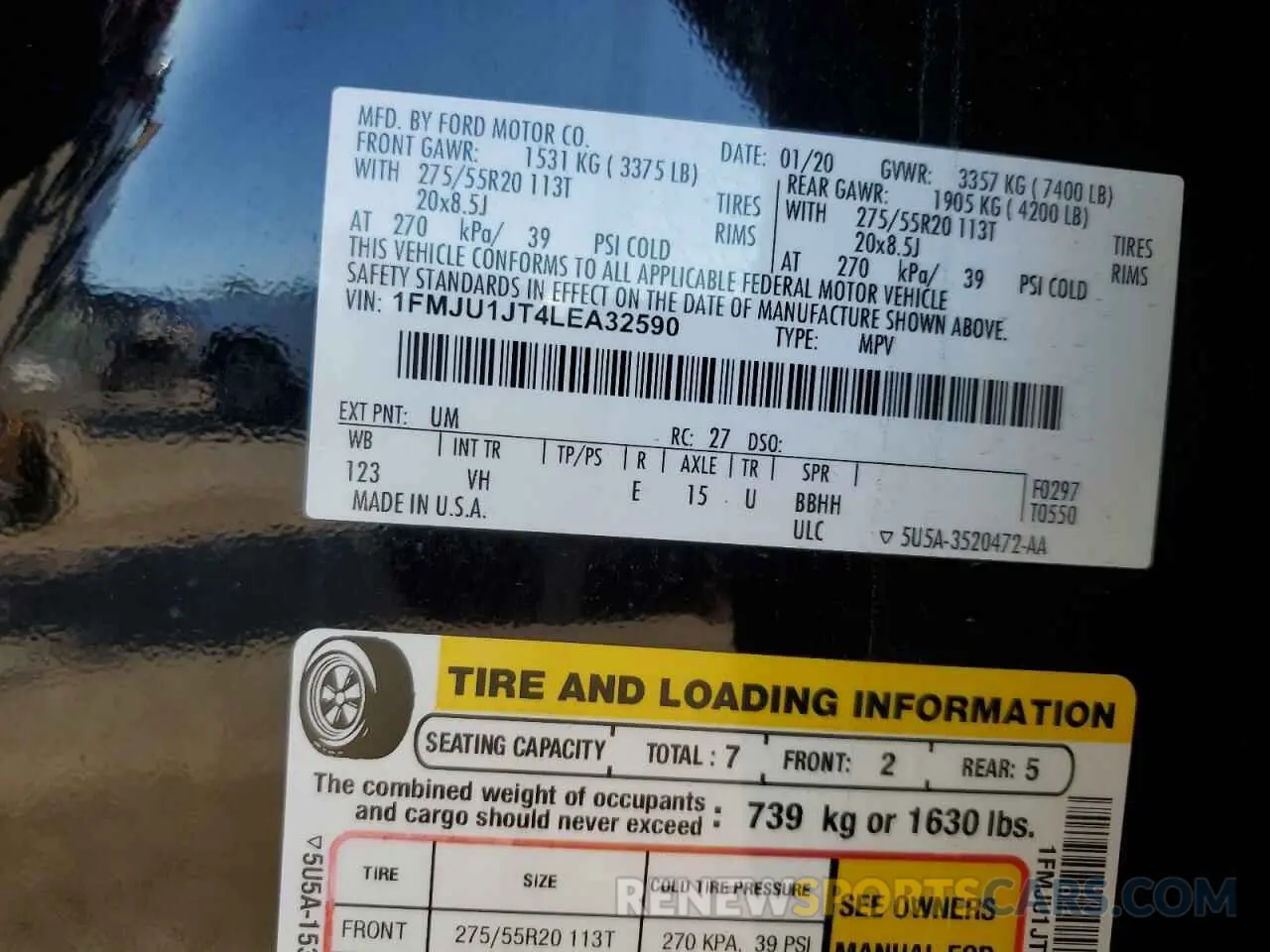 16 Photograph of a damaged car 1FMJU1JT4LEA32590 FORD EXPEDITION 2020