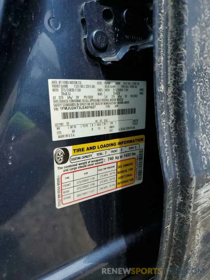 14 Photograph of a damaged car 1FMJU2AT3LEA01627 FORD EXPEDITION 2020