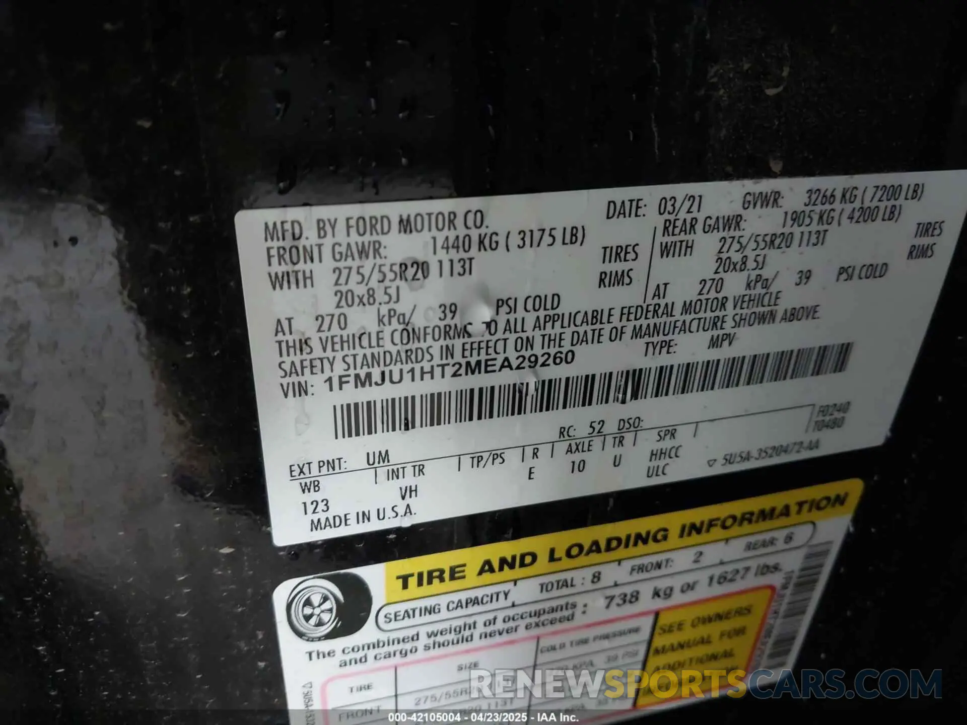 9 Photograph of a damaged car 1FMJU1HT2MEA29260 FORD EXPEDITION 2021
