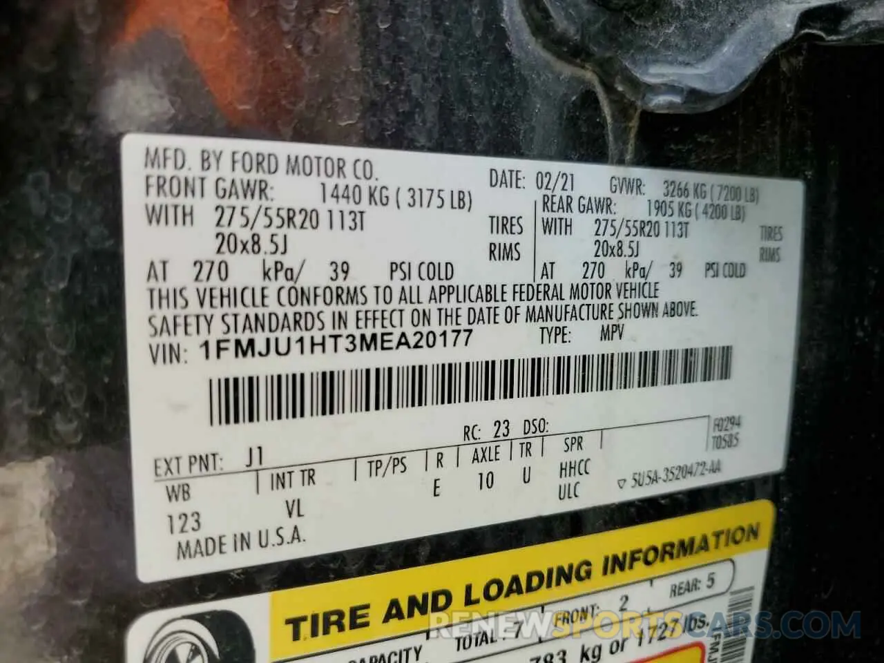 14 Photograph of a damaged car 1FMJU1HT3MEA20177 FORD EXPEDITION 2021