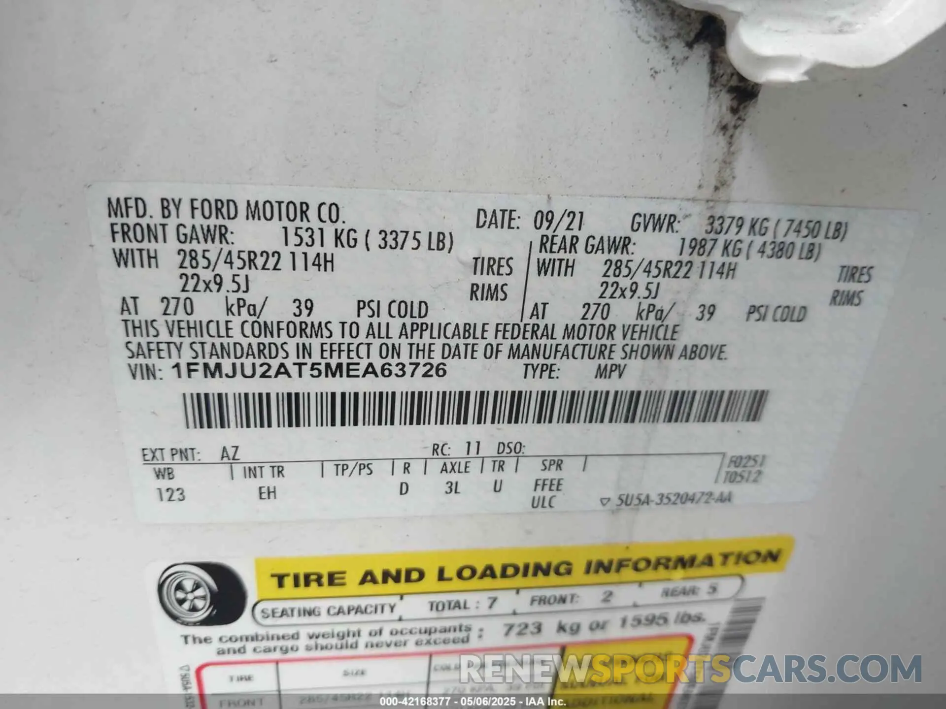 9 Photograph of a damaged car 1FMJU2AT5MEA63726 FORD EXPEDITION 2021