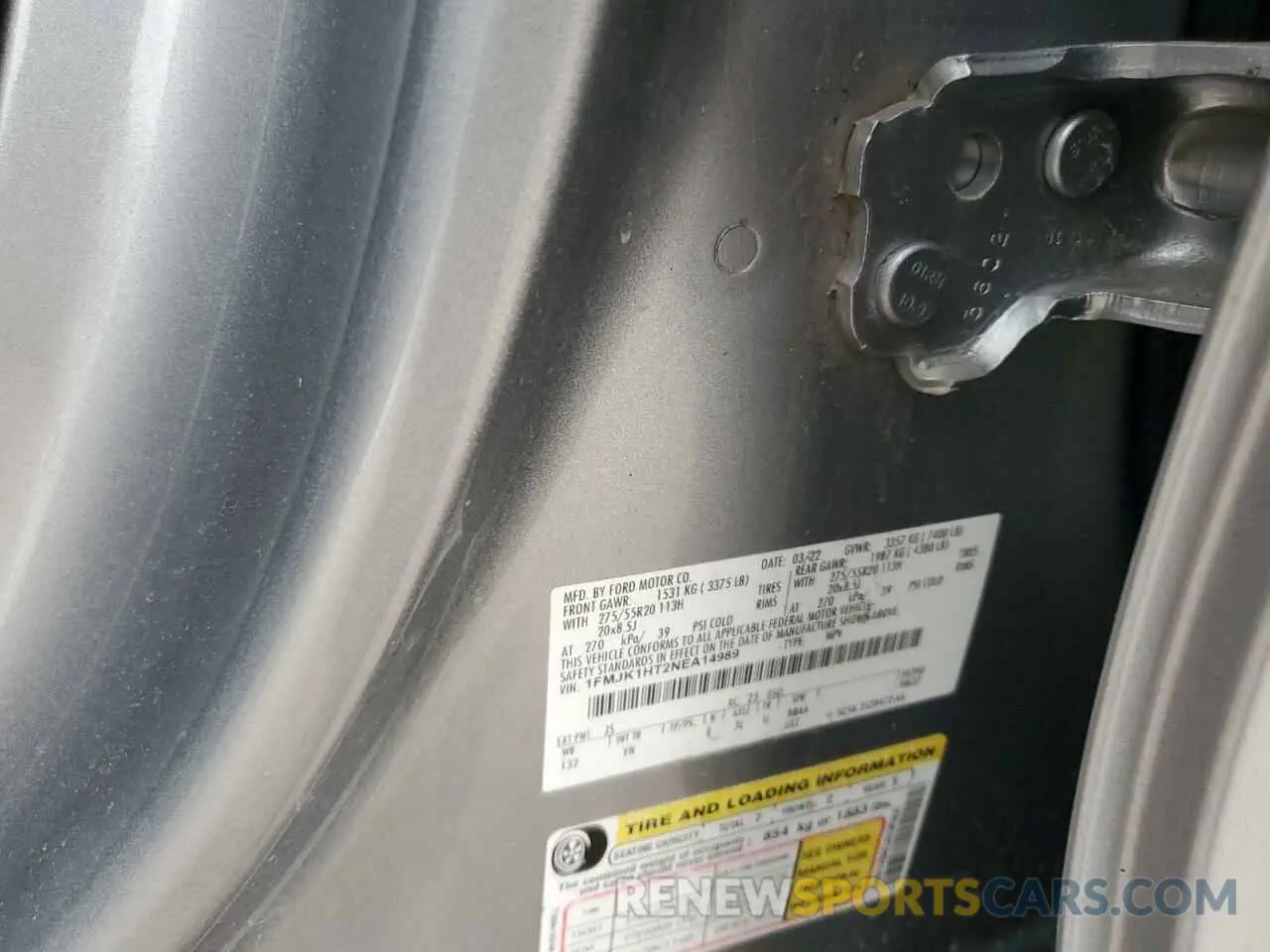 14 Photograph of a damaged car 1FMJK1HT2NEA14989 FORD EXPEDITION 2022