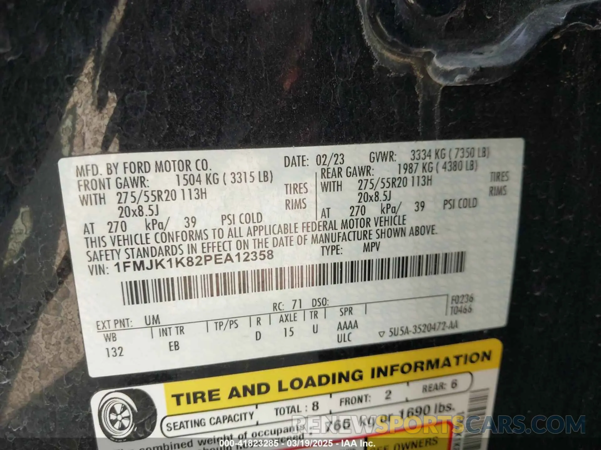 9 Photograph of a damaged car 1FMJK1K82PEA12358 FORD EXPEDITION 2023