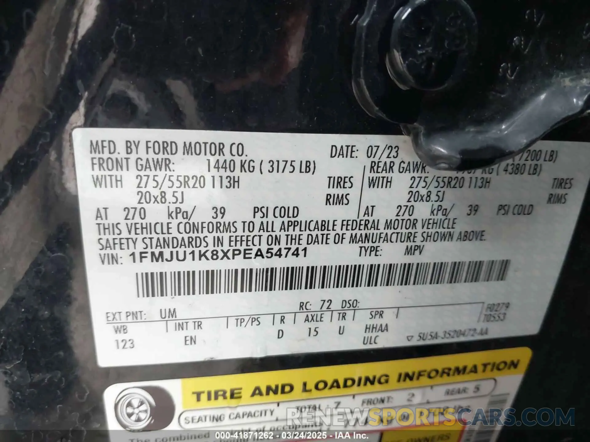 9 Photograph of a damaged car 1FMJU1K8XPEA54741 FORD EXPEDITION 2023