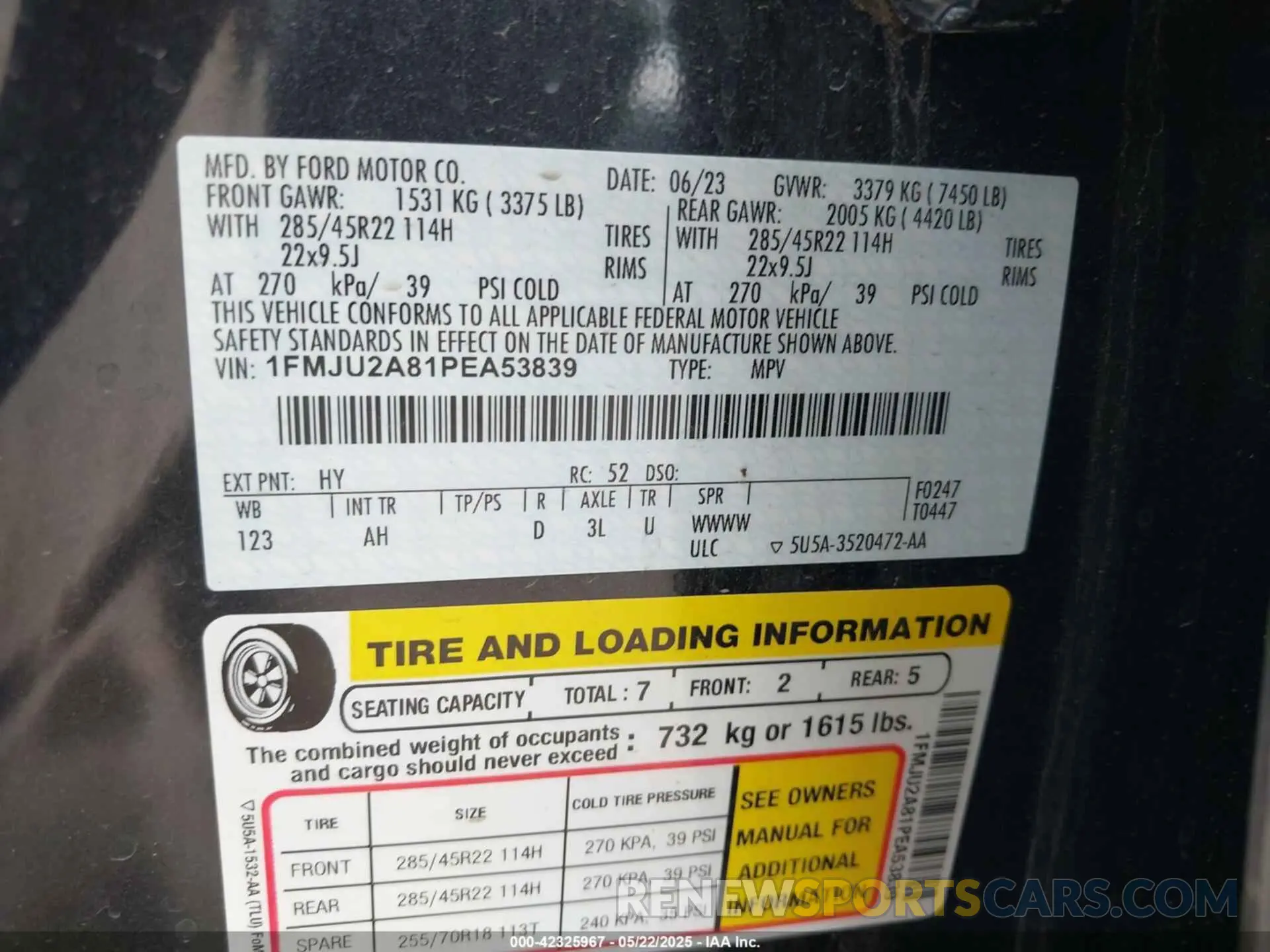 9 Photograph of a damaged car 1FMJU2A81PEA53839 FORD EXPEDITION 2023