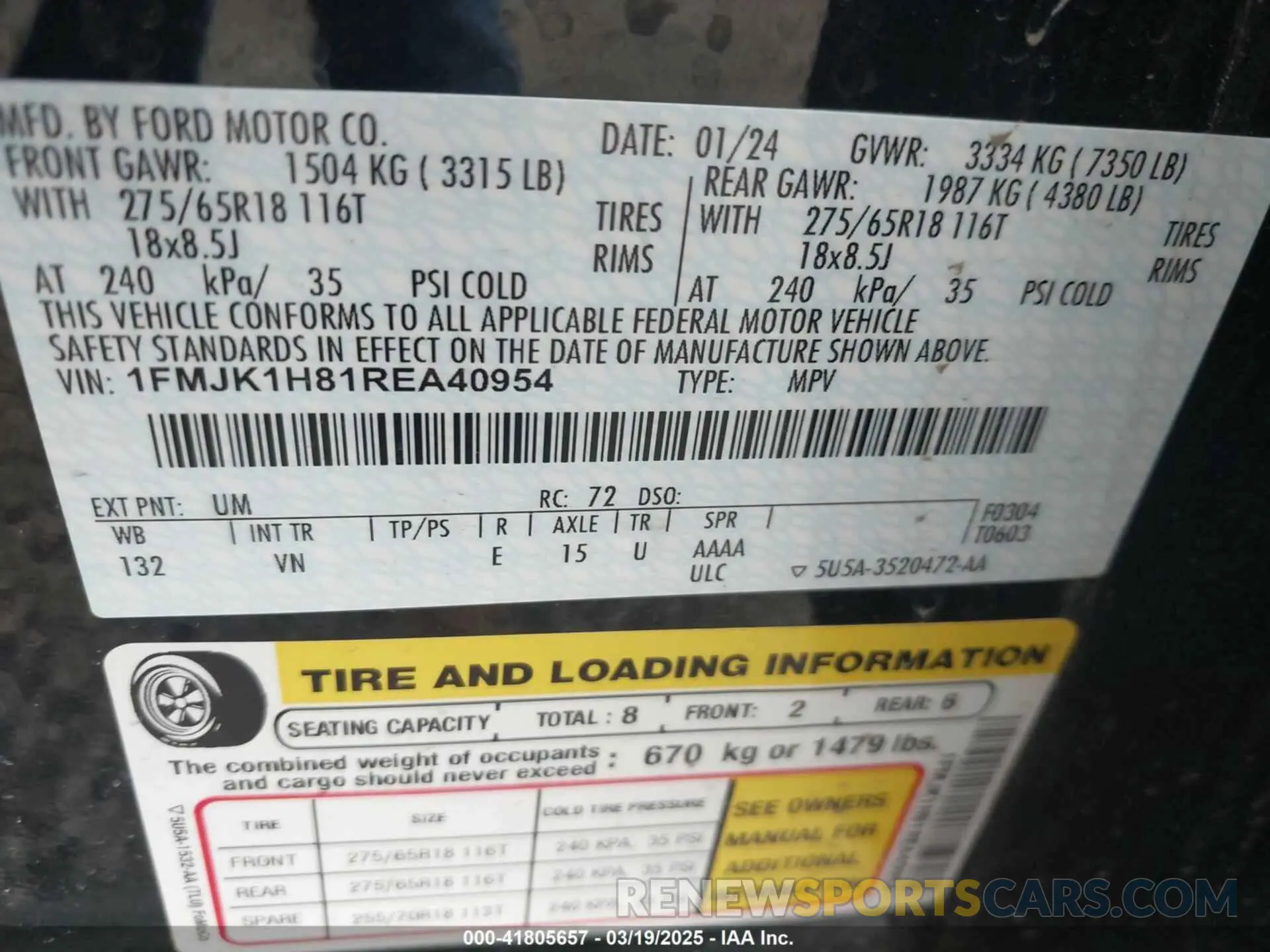 9 Photograph of a damaged car 1FMJK1H81REA40954 FORD EXPEDITION 2024