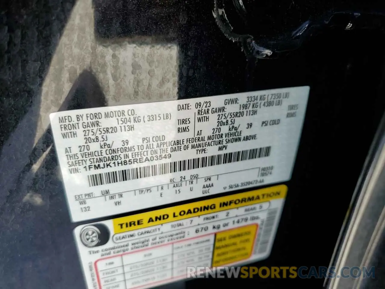 13 Photograph of a damaged car 1FMJK1H85REA03549 FORD EXPEDITION 2024