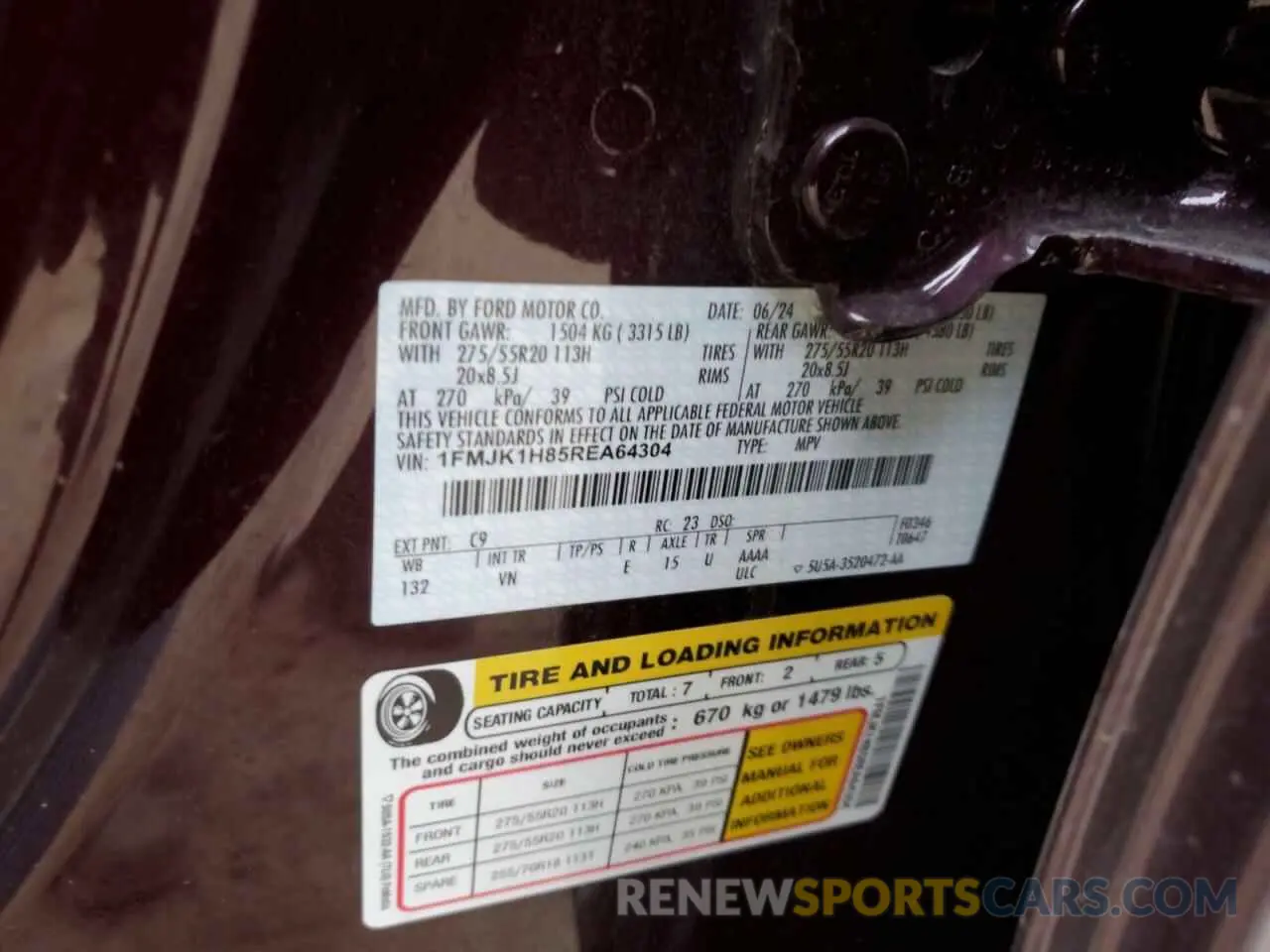 13 Photograph of a damaged car 1FMJK1H85REA64304 FORD EXPEDITION 2024