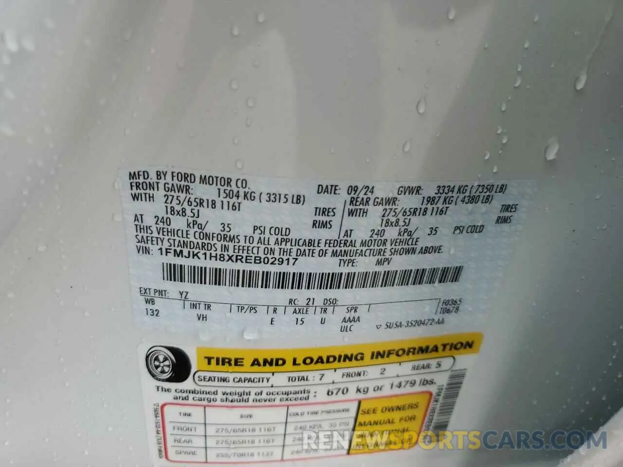 13 Photograph of a damaged car 1FMJK1H8XREB02917 FORD EXPEDITION 2024