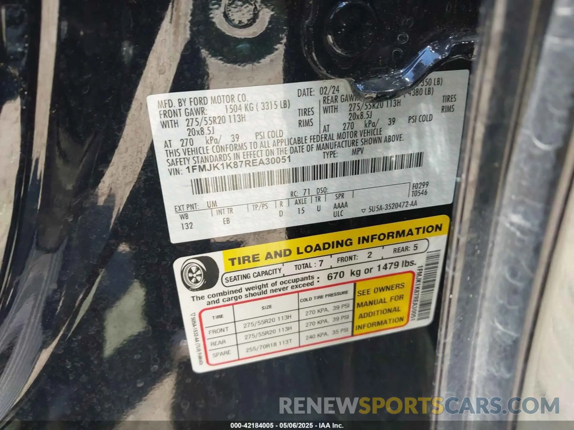 9 Photograph of a damaged car 1FMJK1K87REA30051 FORD EXPEDITION 2024